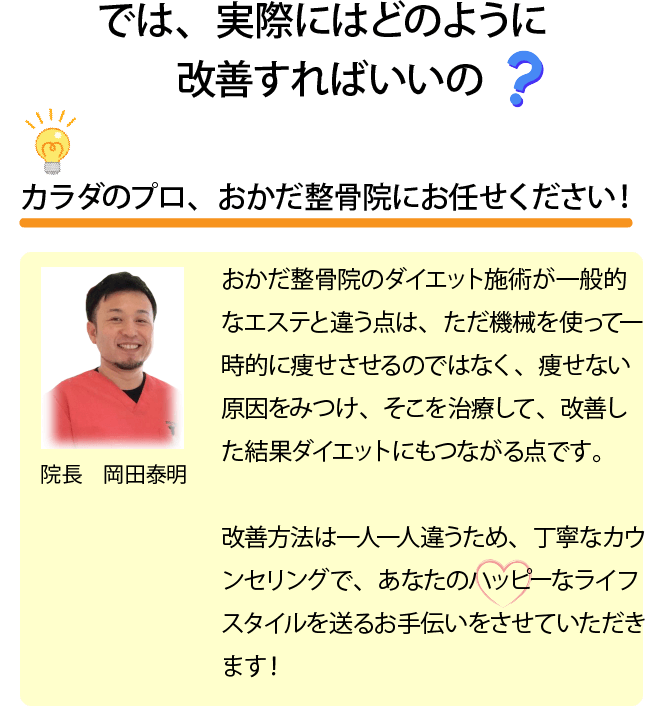 痩せない原因改善策